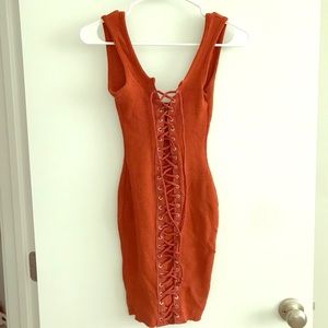 Fashion Nova burnt orange mini dress